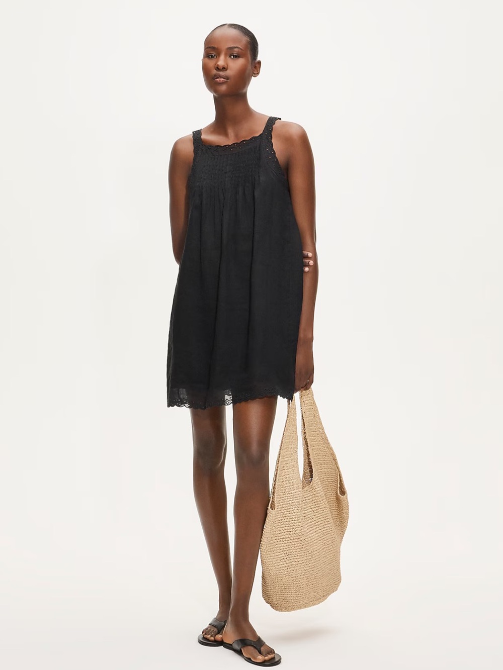 NWT J. Crew Scallop-trim mini dress in ramie